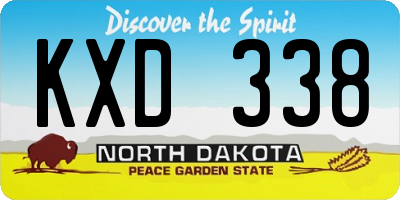 ND license plate KXD338