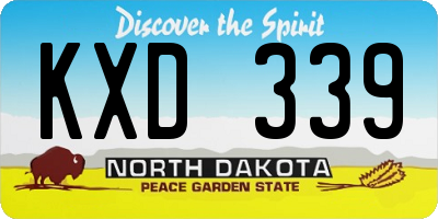 ND license plate KXD339