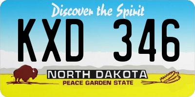 ND license plate KXD346