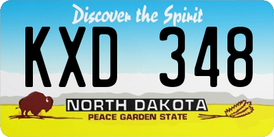 ND license plate KXD348