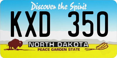 ND license plate KXD350