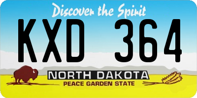 ND license plate KXD364