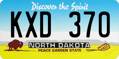 ND license plate KXD370