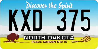 ND license plate KXD375