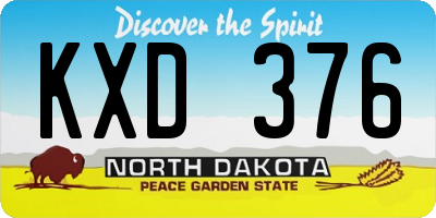 ND license plate KXD376