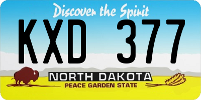 ND license plate KXD377