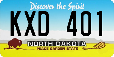 ND license plate KXD401