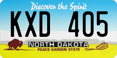 ND license plate KXD405
