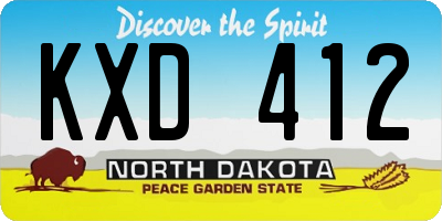 ND license plate KXD412