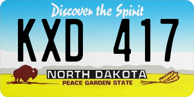 ND license plate KXD417