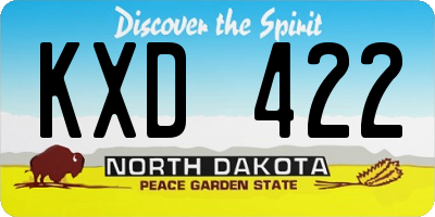 ND license plate KXD422