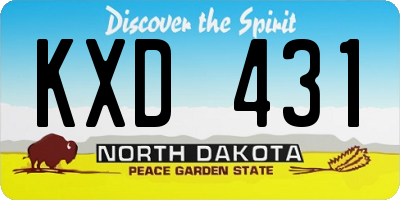 ND license plate KXD431