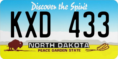 ND license plate KXD433