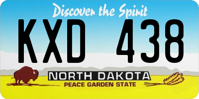 ND license plate KXD438