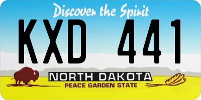 ND license plate KXD441