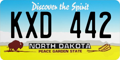 ND license plate KXD442