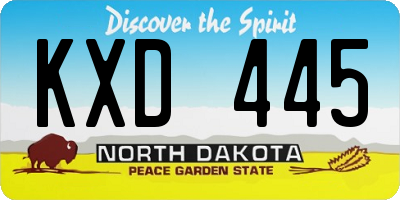 ND license plate KXD445