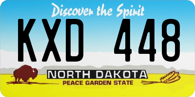 ND license plate KXD448