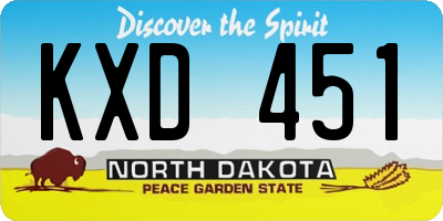 ND license plate KXD451
