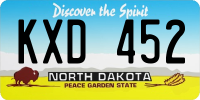 ND license plate KXD452