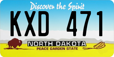ND license plate KXD471