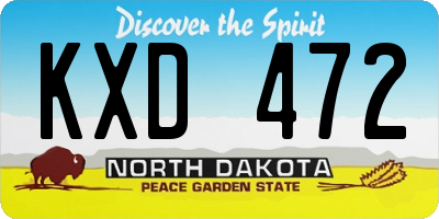 ND license plate KXD472