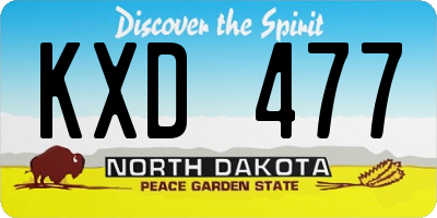 ND license plate KXD477