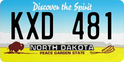 ND license plate KXD481