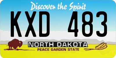ND license plate KXD483