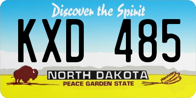 ND license plate KXD485