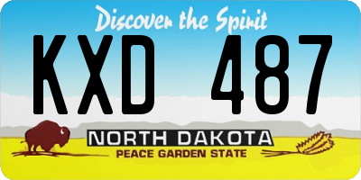 ND license plate KXD487