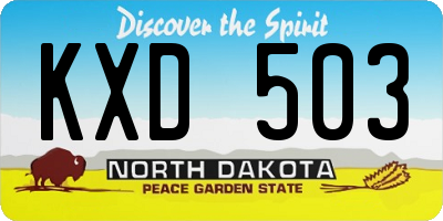 ND license plate KXD503