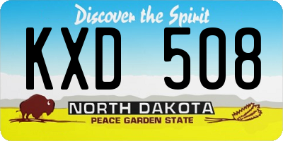 ND license plate KXD508