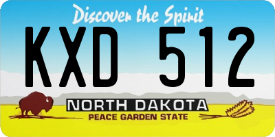 ND license plate KXD512