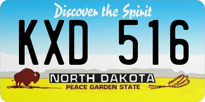 ND license plate KXD516