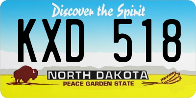 ND license plate KXD518
