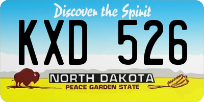 ND license plate KXD526