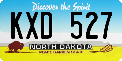 ND license plate KXD527