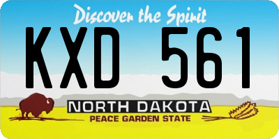ND license plate KXD561