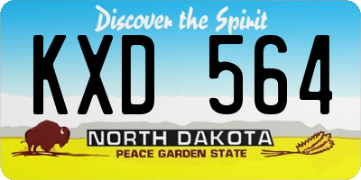 ND license plate KXD564