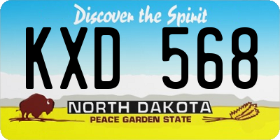 ND license plate KXD568