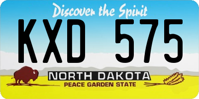ND license plate KXD575