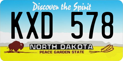 ND license plate KXD578