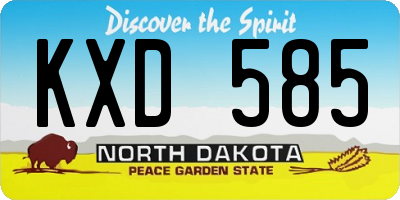 ND license plate KXD585