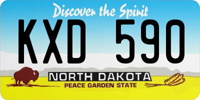 ND license plate KXD590