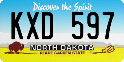 ND license plate KXD597