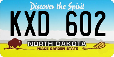 ND license plate KXD602