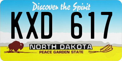 ND license plate KXD617