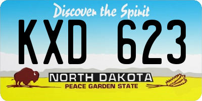 ND license plate KXD623