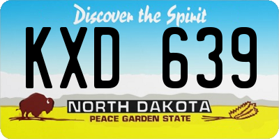 ND license plate KXD639